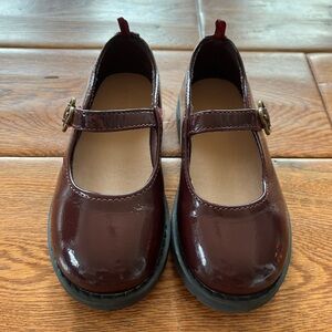 Classic Burgundy Kids Mary Jane Shoes Size 9